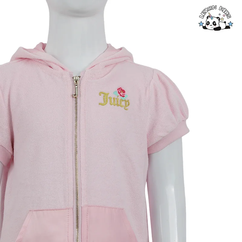 LEZONKIDS - Conjunto esportivo de verão personalizado OEM para meninas, respirável, casual, com shorts de manga curta e 2 peças